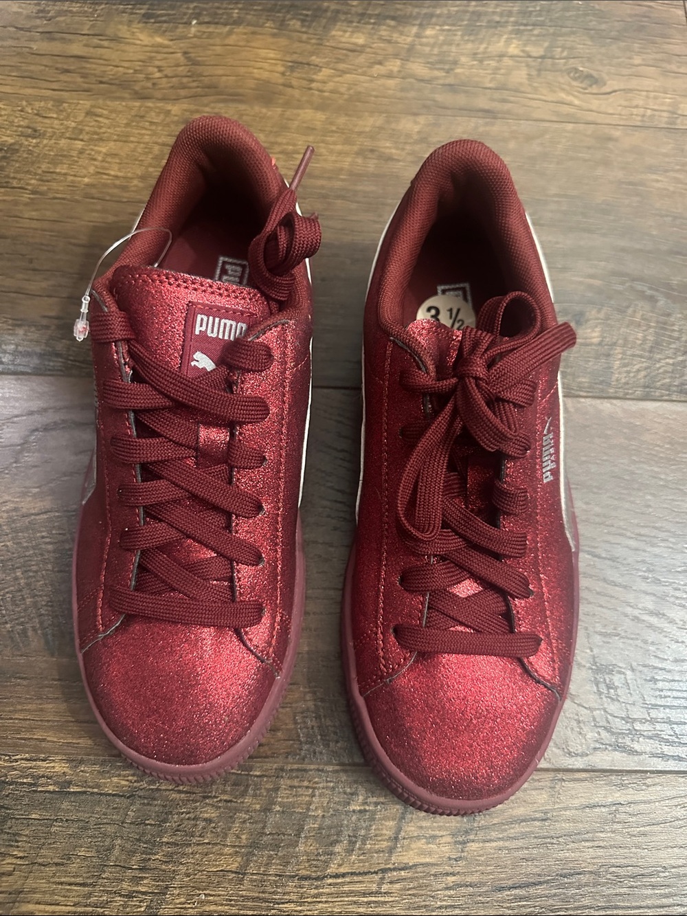 Puma Metallic Burgundy Low-Top Sneakers